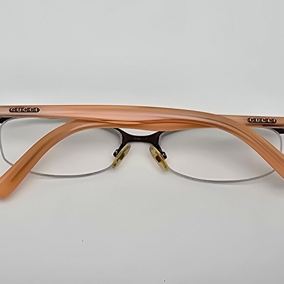 Gucci GG2901 Burgundy Cream Stripe Semi Rimless Eyeglasses Frame w/ Case Italy - Picture 10 of 15